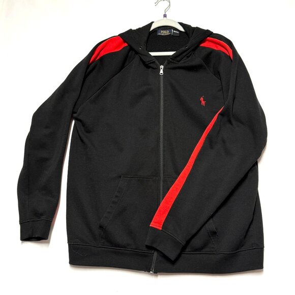 Polo Ralph Lauren Black & Red Zip-Up Hoodie Sweatshirt 3XL - Picture 1 of 6